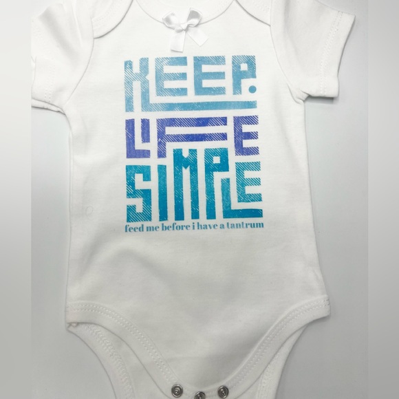 0-3 Month Keep Life Simple Onesie - Picture 1 of 3